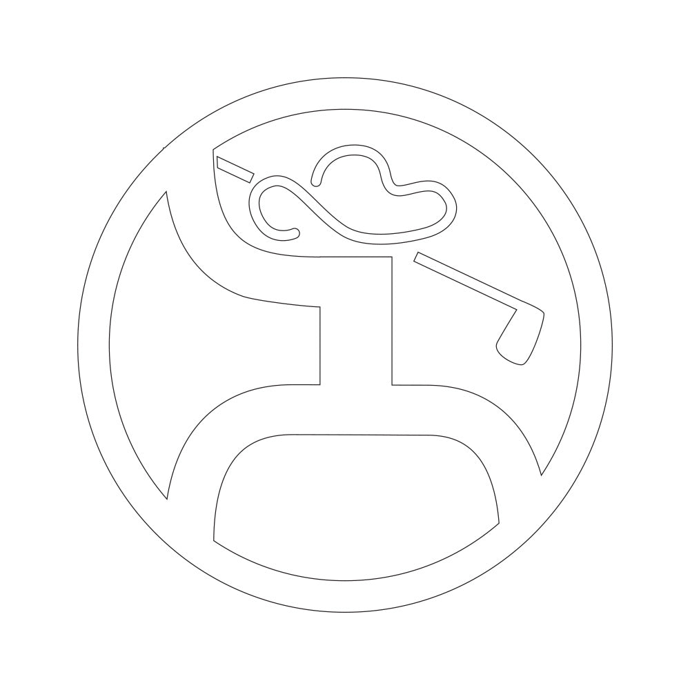 Golf 2.0 Cowboy Golf Decal White