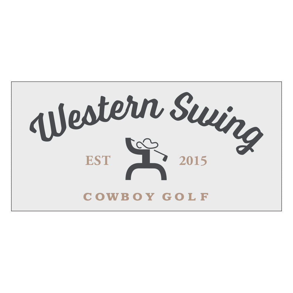Western Swing Cowboy Golf Decal Grey/Tan