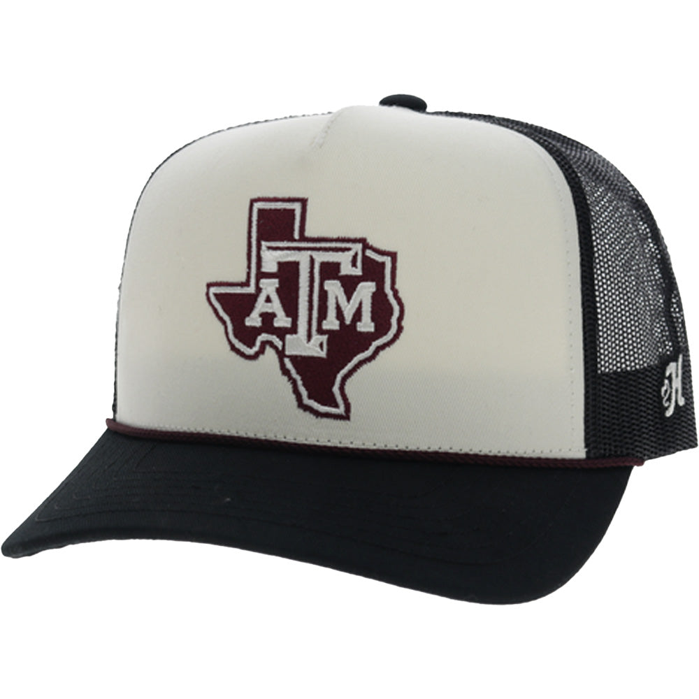 Texas A&M 5-Panel Trucker Snapback Hat Cream/Black