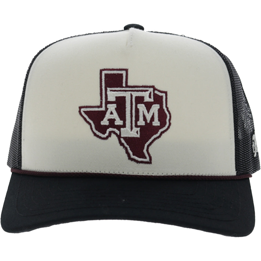 Texas A&M 5-Panel Trucker Snapback Hat Cream/Black