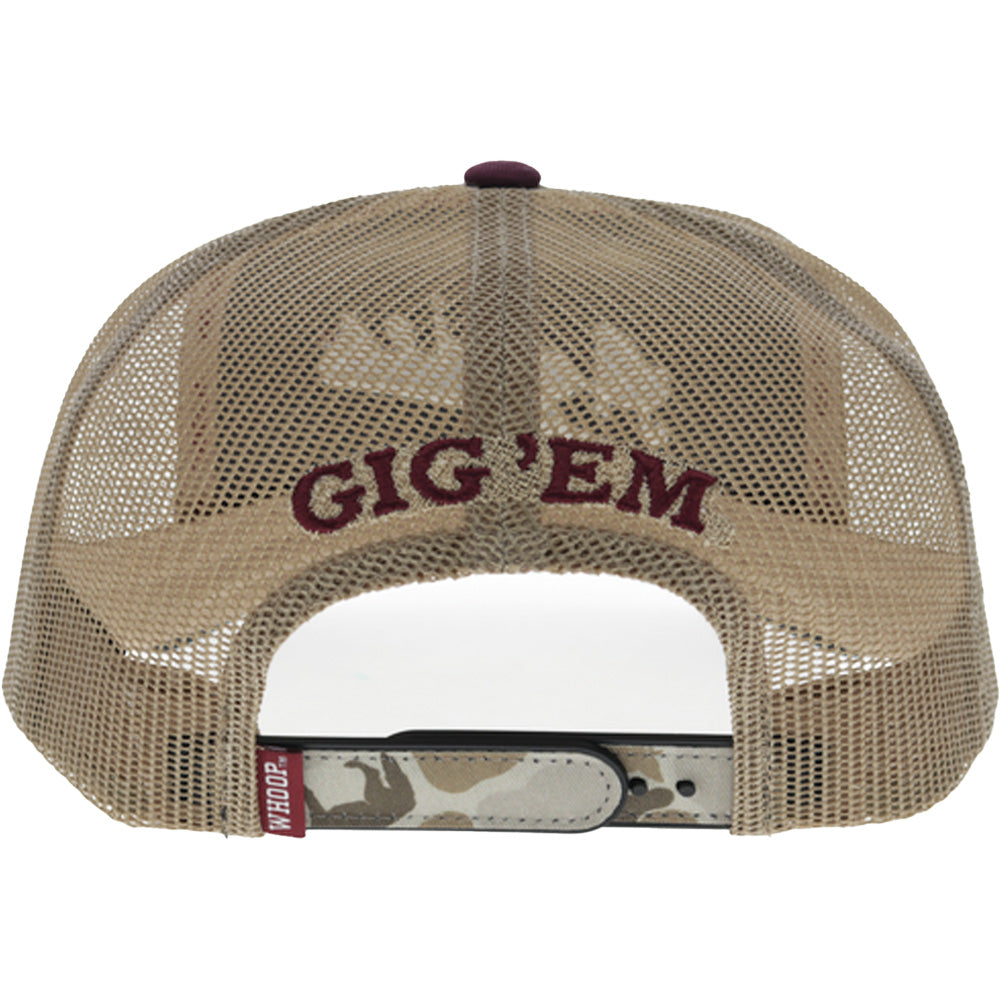 Texas A&M 5-Panel Trucker Snapback Hat Maroon/Camo