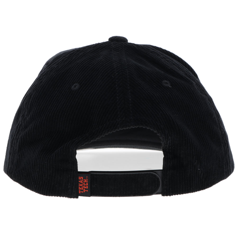 Texas Tech Hat Black Corduroy w/Red/Black TT Logo