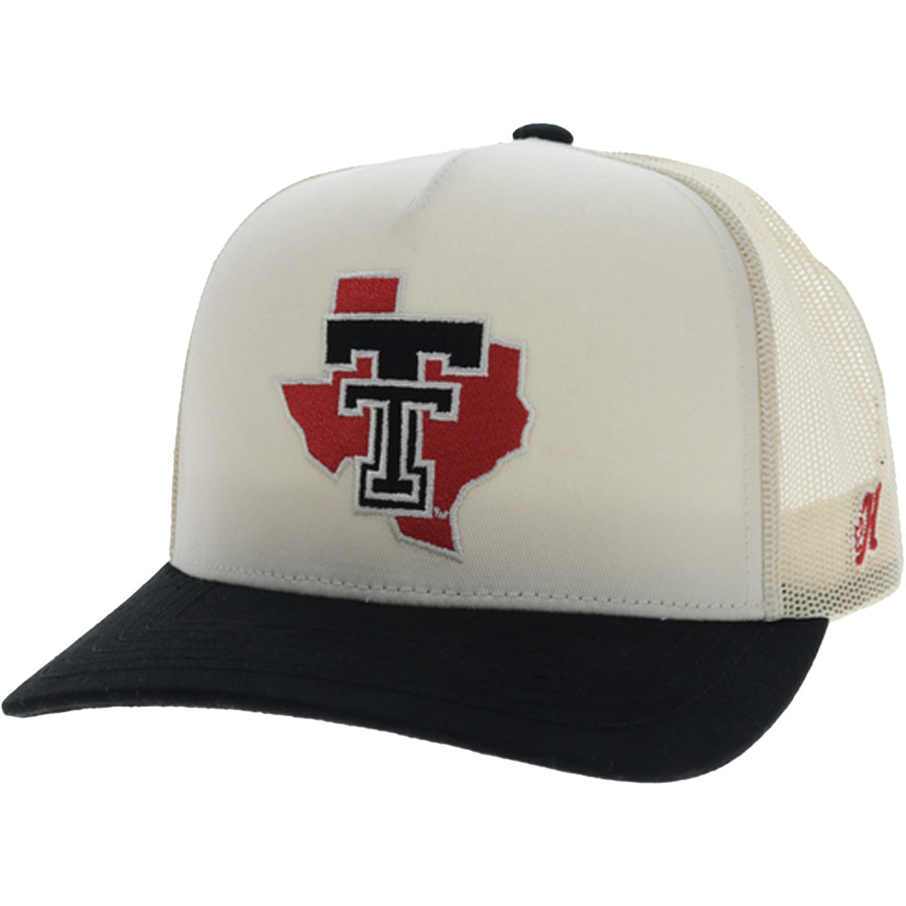 Texas Tech 5-Panel Trucker Snapback Hat Cream/Black