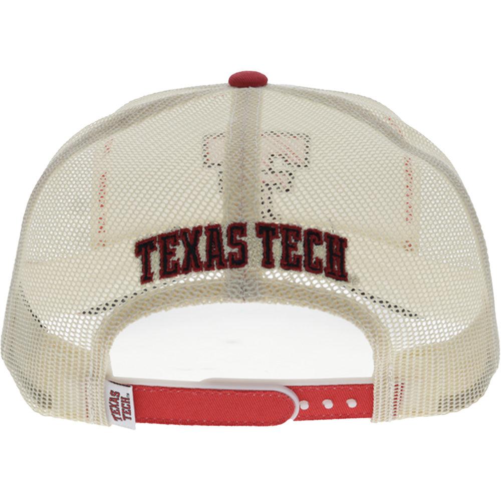 Texas Tech 5-Panel Trucker Snapback Hat Cream/Red