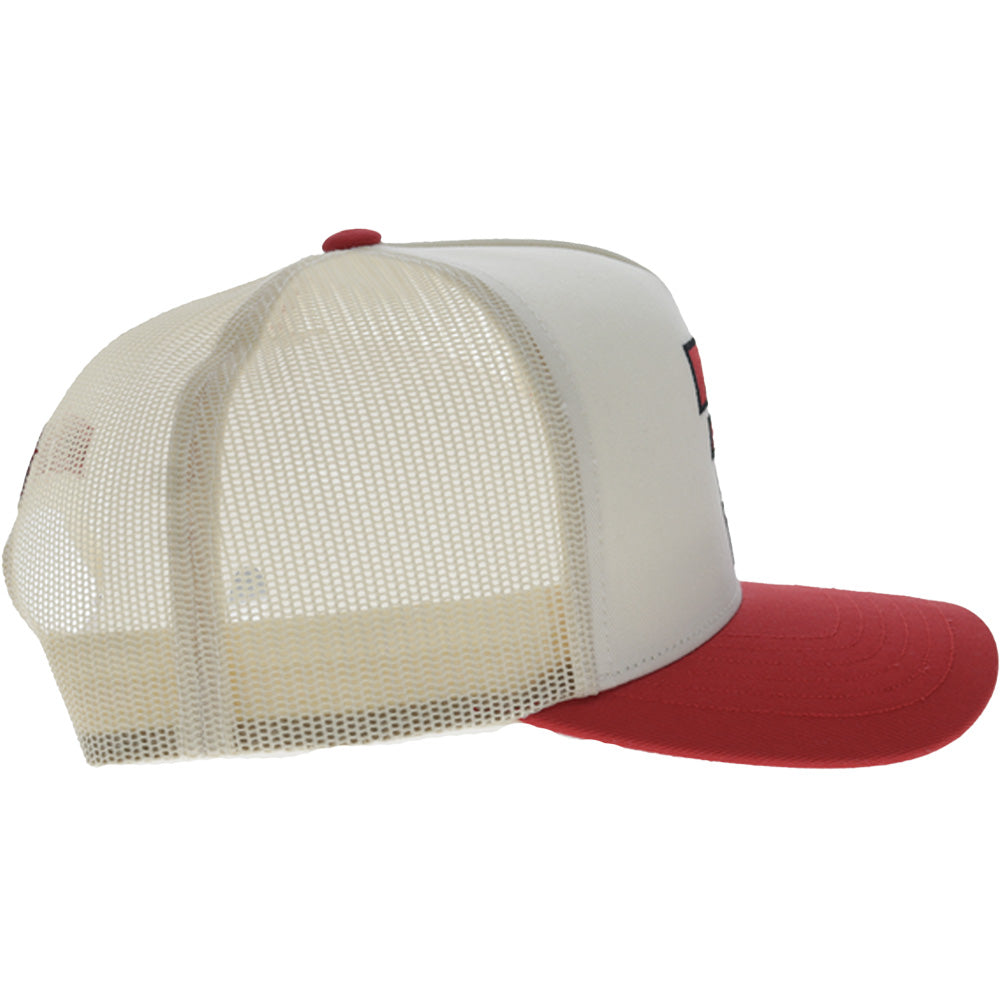 Texas Tech 5-Panel Trucker Snapback Hat Cream/Red