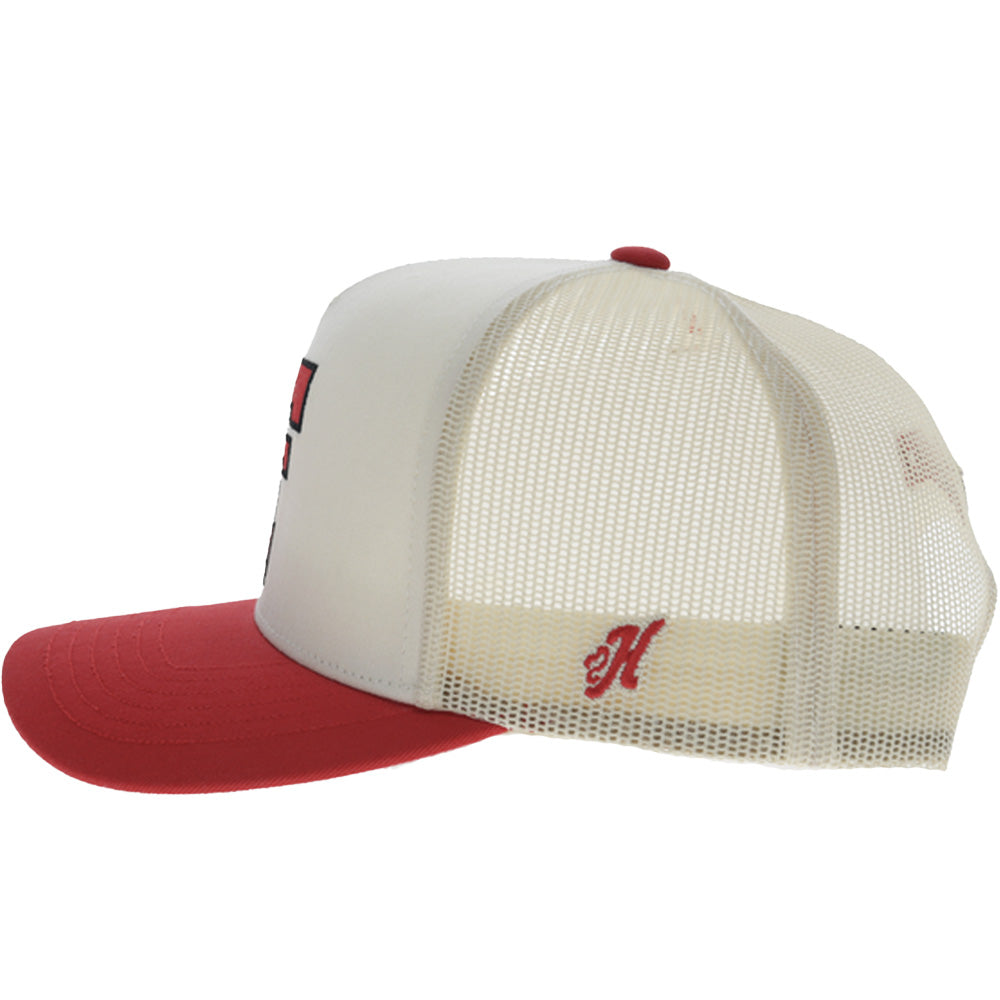 Texas Tech 5-Panel Trucker Snapback Hat Cream/Red
