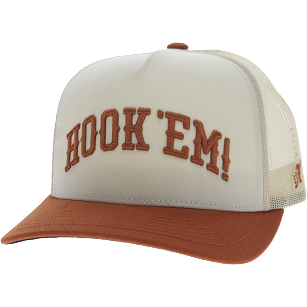 University Of Texas 5-Panel Trucker Snapback Hat Cream/Orange
