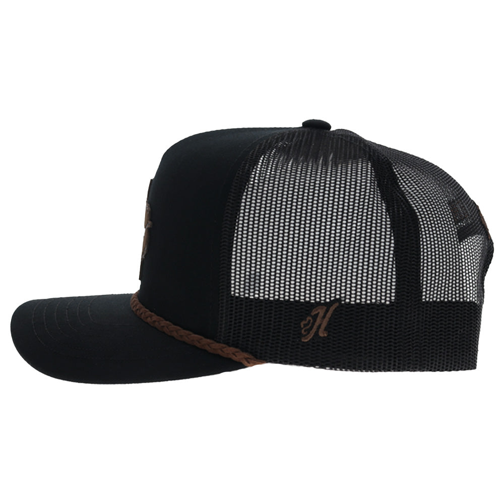 University Of Texas 5-Panel Trucker Snapback Hat Black/Leather