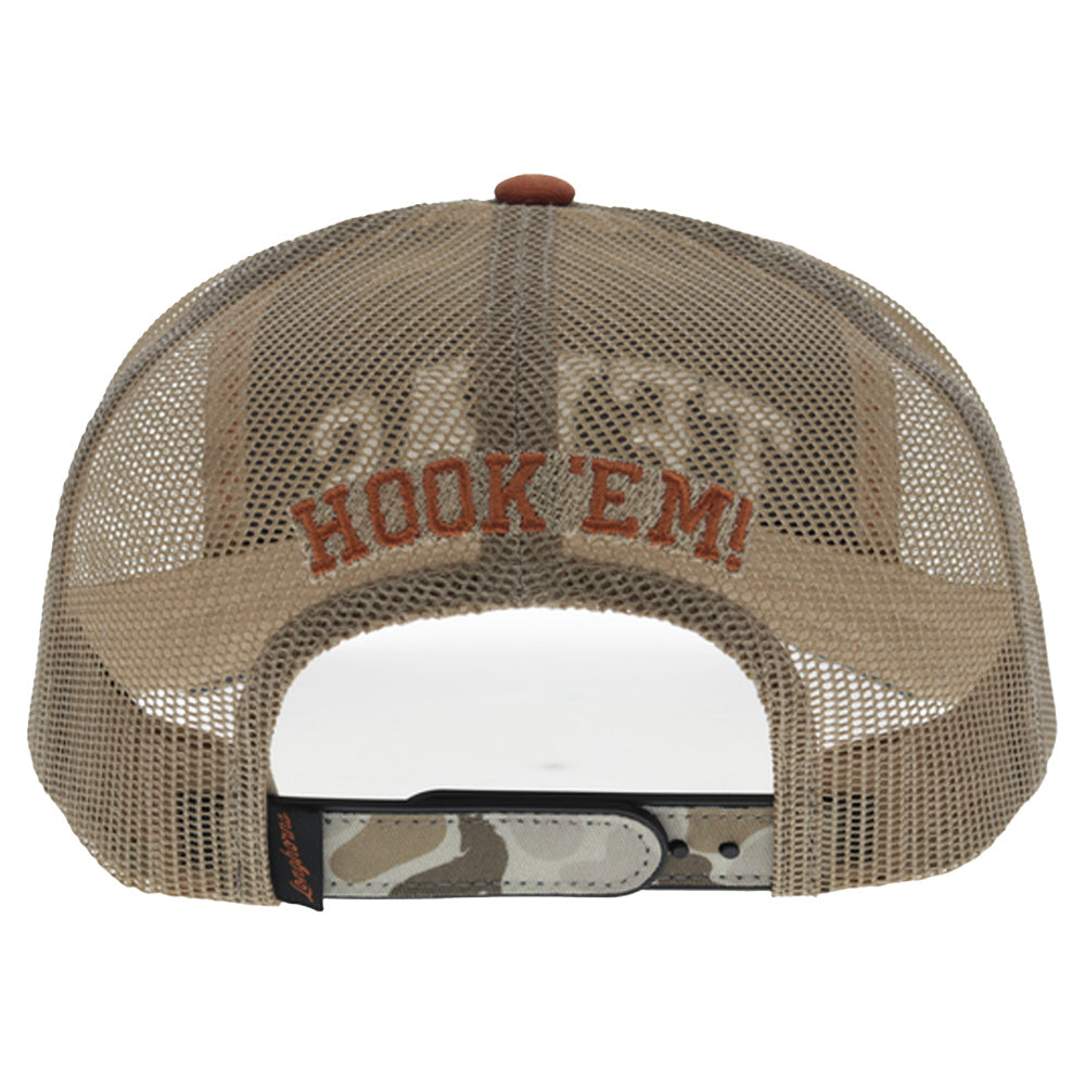 University Of Texas 5-Panel Trucker Snapback Hat Orange/Camo