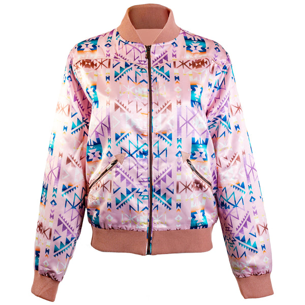 "Hooey Ladies Bomber Jacket" Pink/Aztec