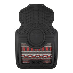 black with red and grey multi pattern auto floor mat