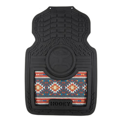 black with tuscon, red and grey Aztec pattern auto floor mat