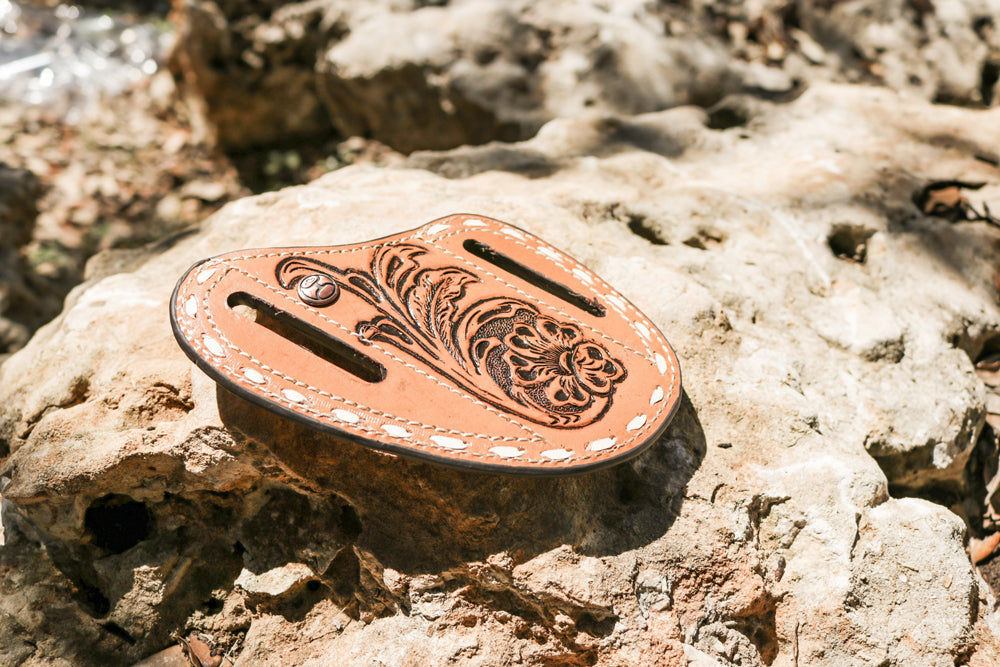 "Tuff" Tan Leather Pancake Knife Sheath