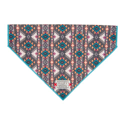 turquoise, tan, and brown Aztec pattern pet bandana 