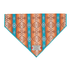 orange and blue Aztec pattern pet bandana