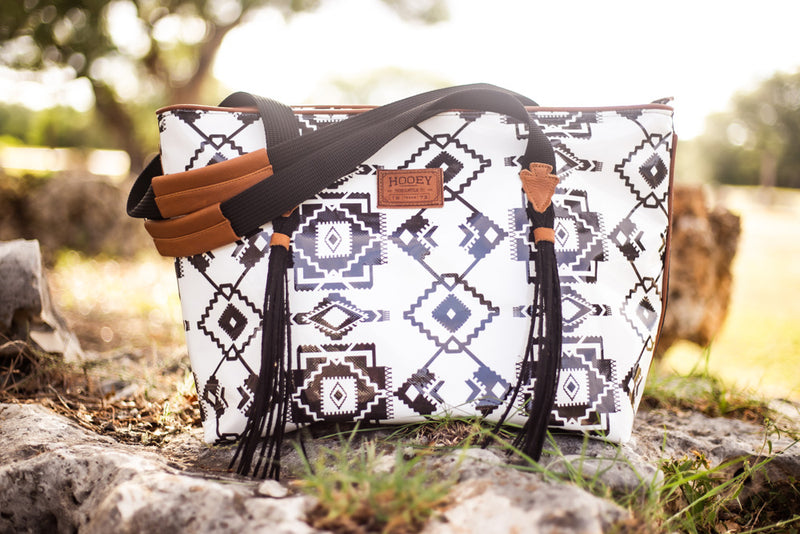 black and white Aztec pattern xl tote
