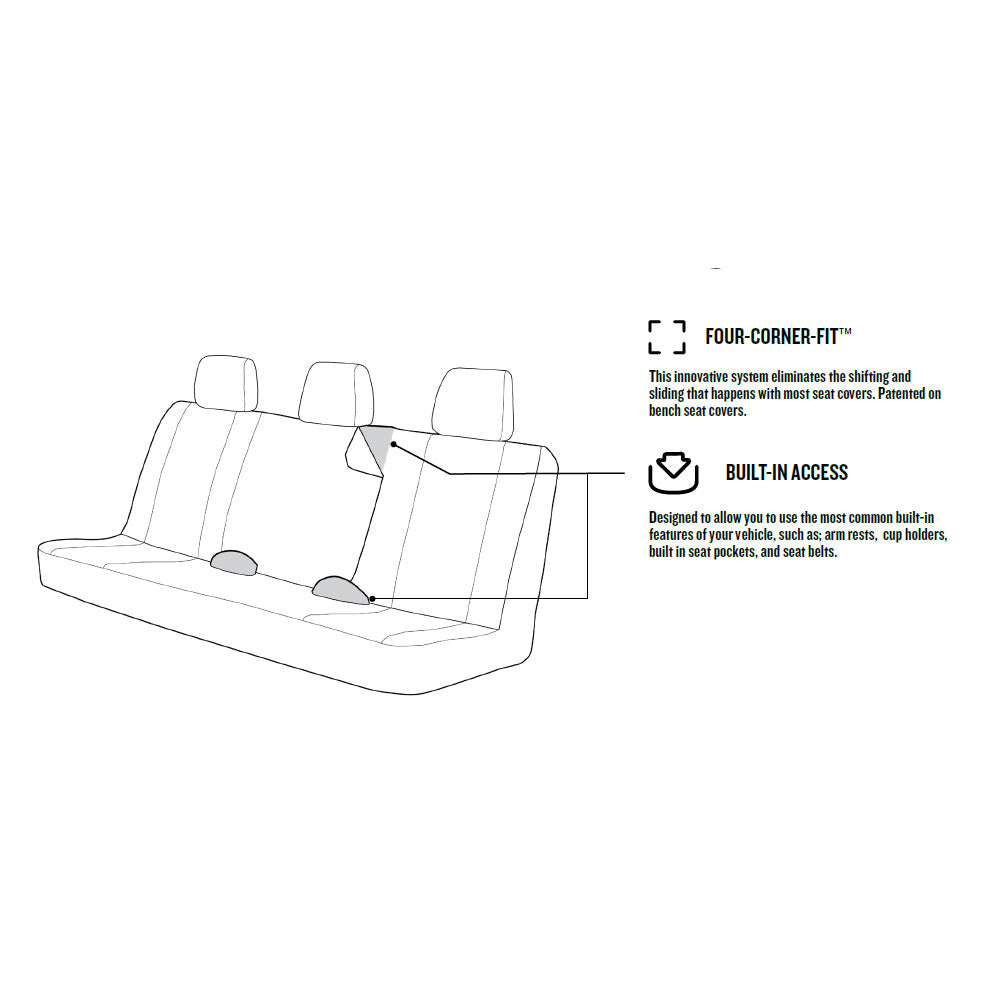 Hooey Classic Full Size Bench Seat Cover Heather Black