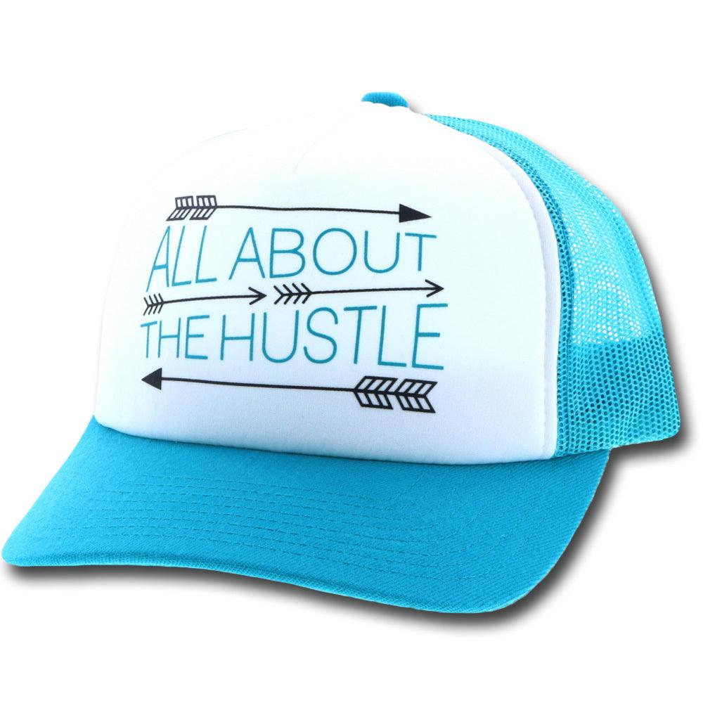 Hustle Town Trucker Hat Navy & Orange 