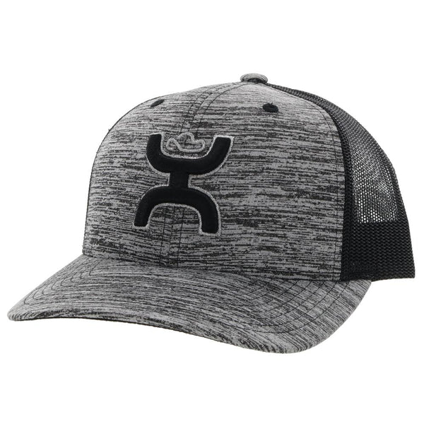 Sterling black and heather grey hat with black and grey Hooey logo