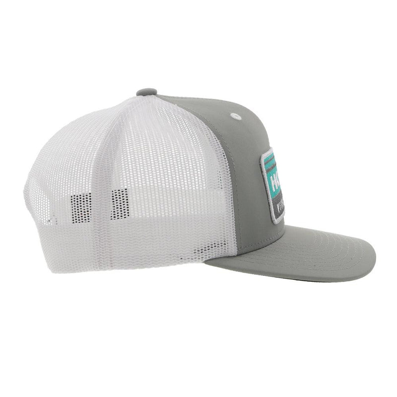 "Horizon" Youth Grey, White and Turquoise Hat