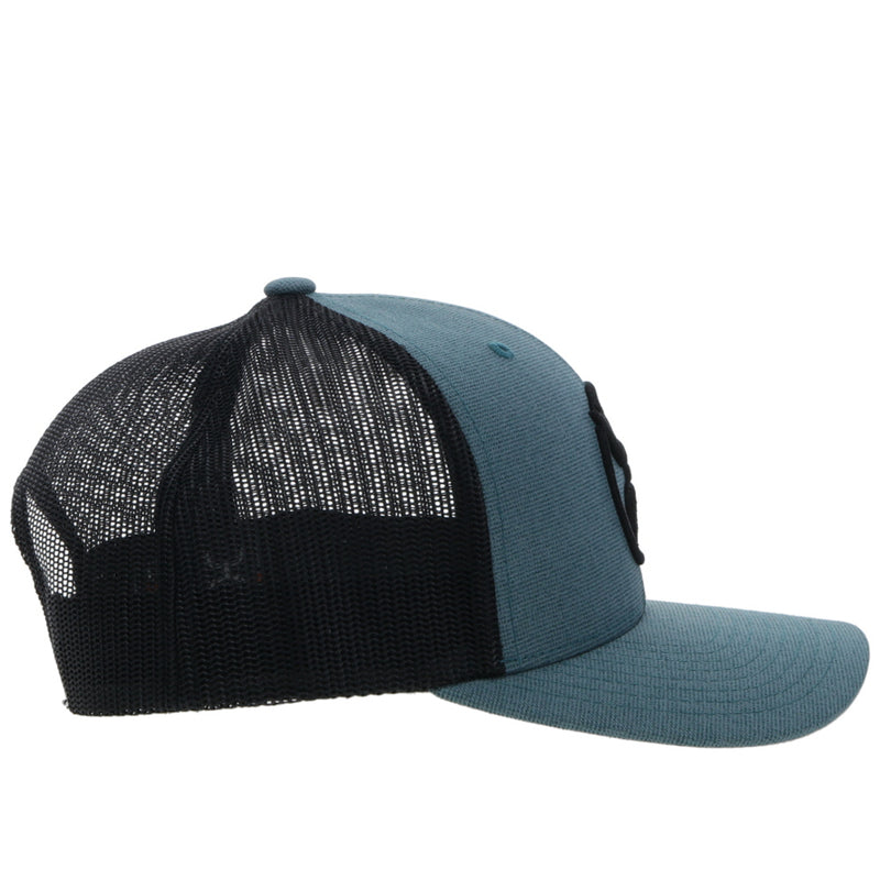 right side view of the Roughy 2.0 blue and black hat