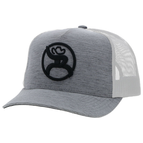 Youth Roughy 2.0 grey and white hat with black logo