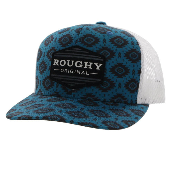 Tribe youth Roughy blue and white hat with black Aztec print 