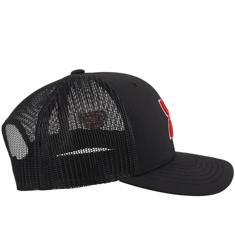 Youth black Texas Tech hat side view