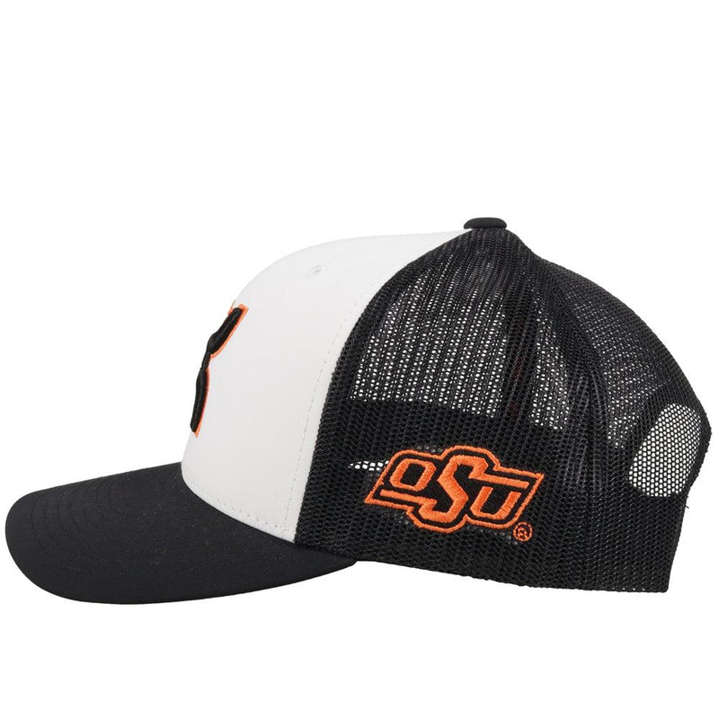 "Oklahoma State" Hat, White/Black