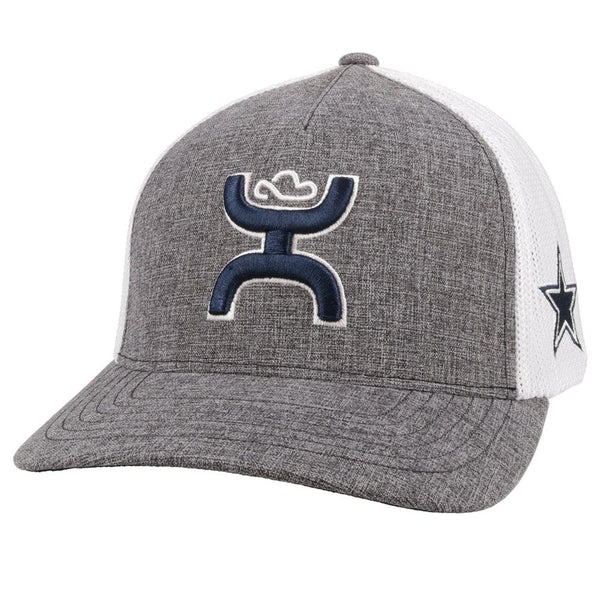 Men's HOOey Gray/White Dallas Cowboys Trucker Flex Hat 