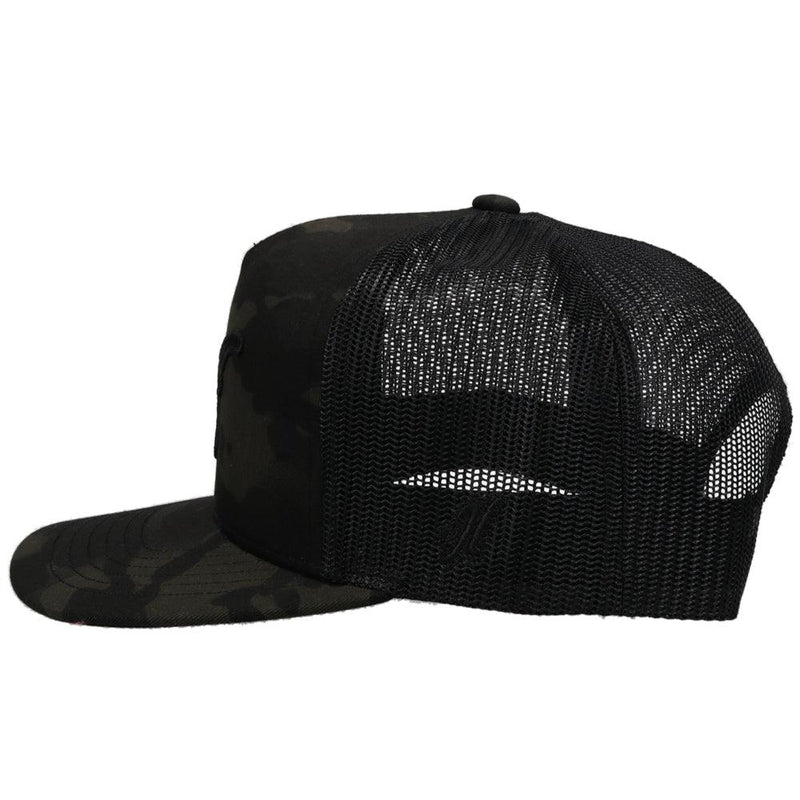 University Of Texas Trucker Hat Camo w/Longhorn Logo (Black)