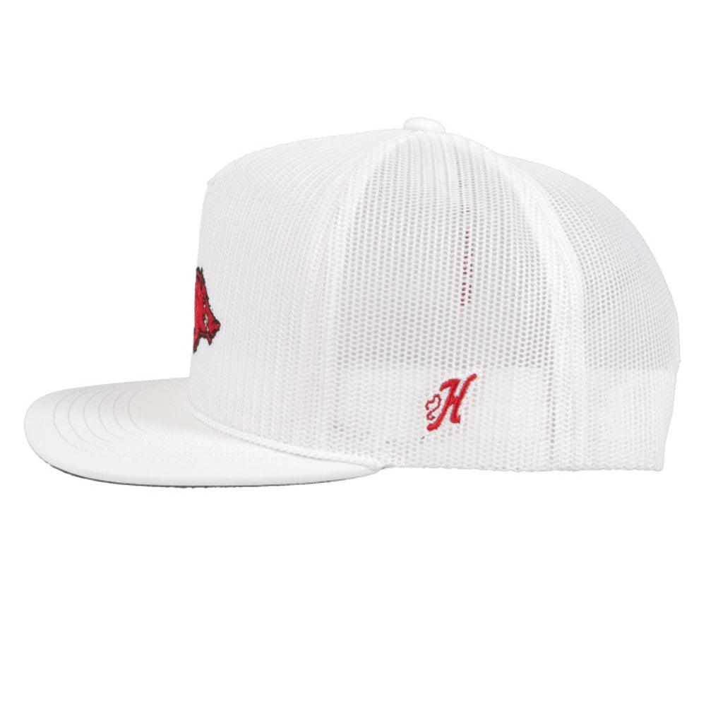 University of Arkansas White w/Razorback Logo (Red/Black) Hat