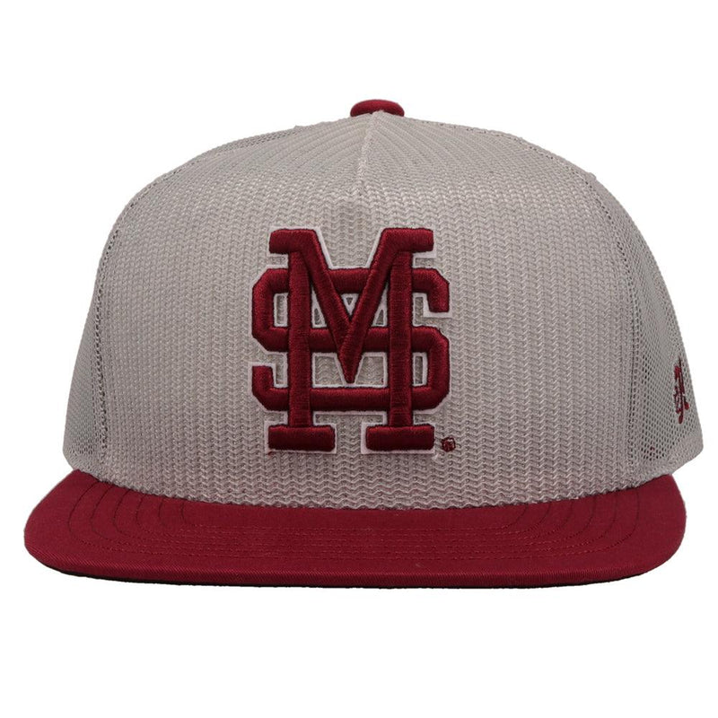 Mississippi State Grey w/Mississippi State Logo (Maroon) Hat