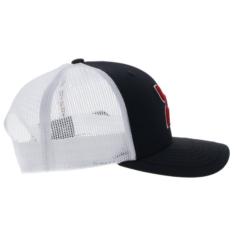 "University Of Arkansas" Hat Black/White w/ Red & White Hooey Logo
