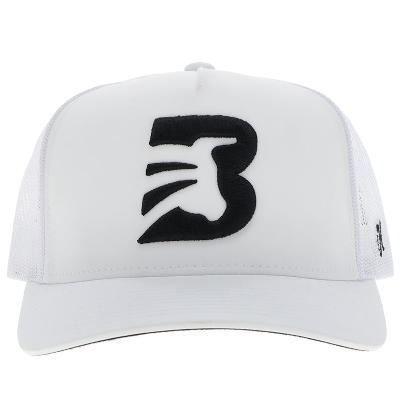 "BFO" White Hat w/Black "B" Logo