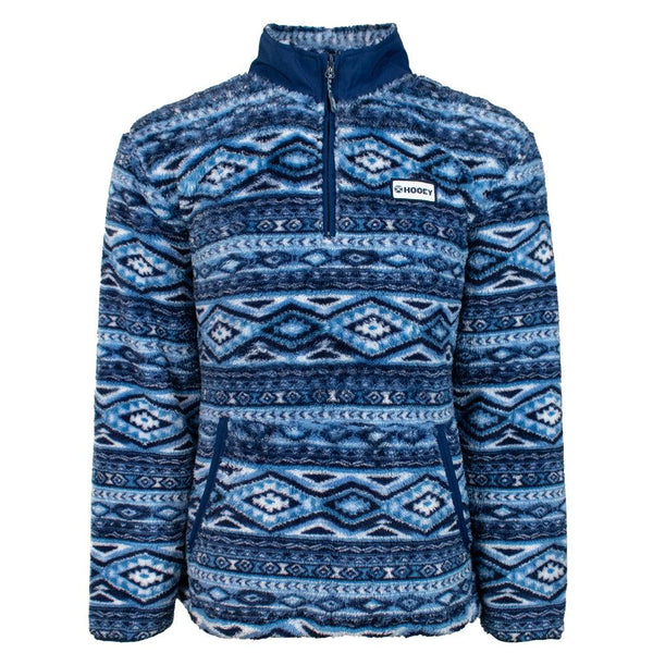 Hooey Aztec Fleece Pullover - Men's Sweatshirts in Navy Blue