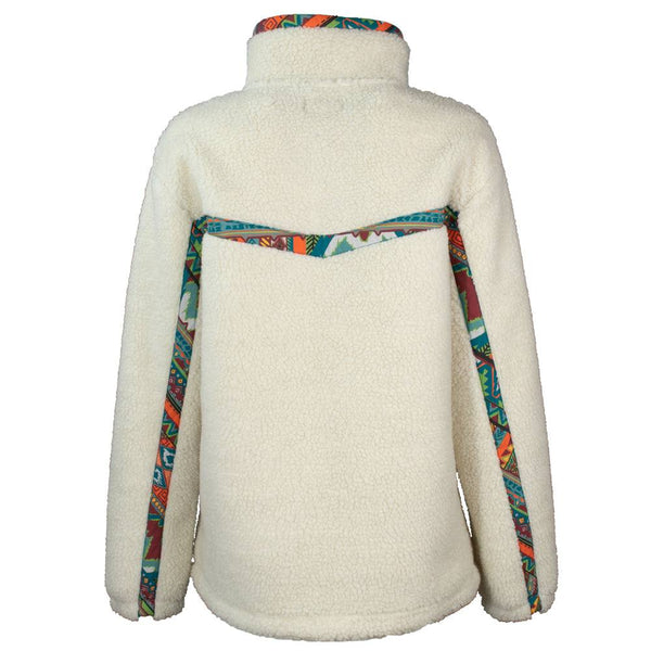 Hooey Ladies Aztec Cream Sherpa Pullover HFP005CR