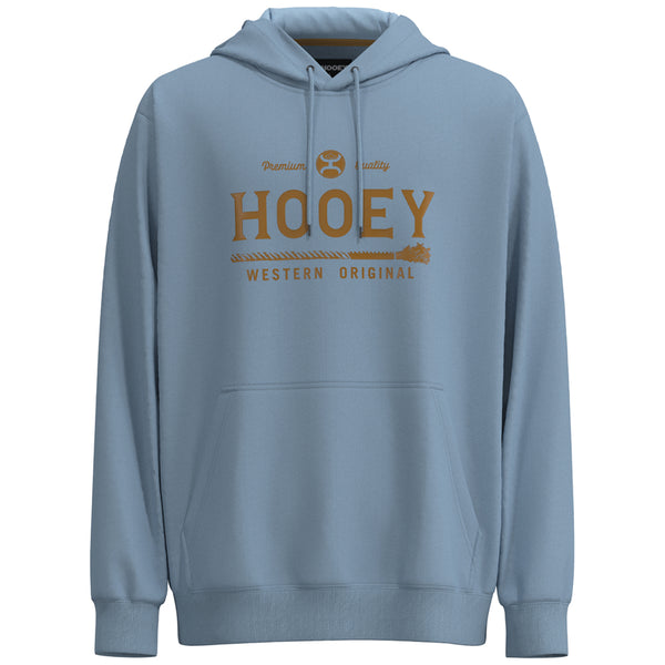 Premium Hoody in blue with tan/gold logo
