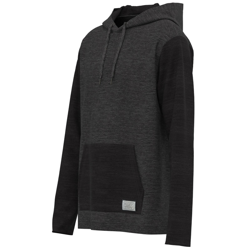 front profile of the Jetty hoody charcoal and black hoody