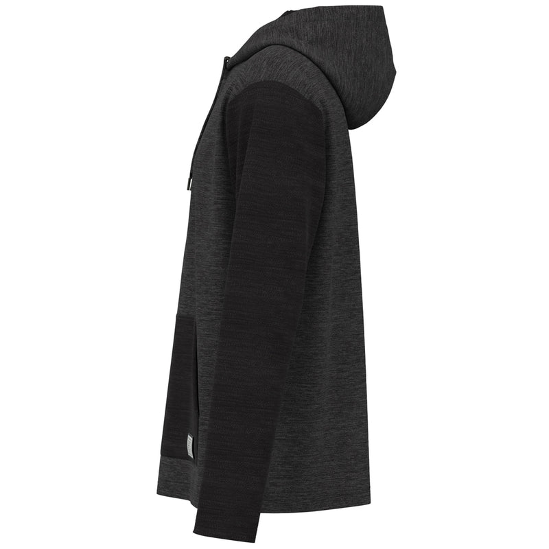 left side of the Jetty hoody in charcoal and black