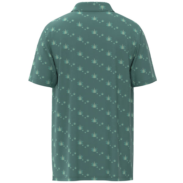 "The Weekender" Teal w/Agave Leaf Pattern Polo