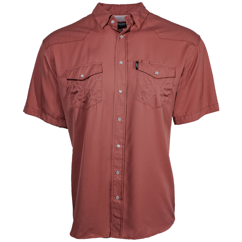 Sol" Marsala Short Sleeve Pearl Snap Shirt1