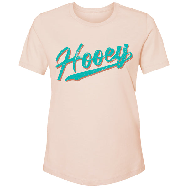 Youth "Hooey Varsity" Peach w/Teal Logo T-shirt