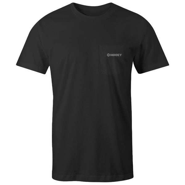 front of the liberty roper black tee with grey logo