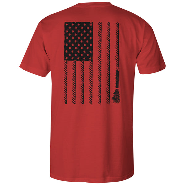 "Liberty Roper" Red w/Flag Pocket T-shirt