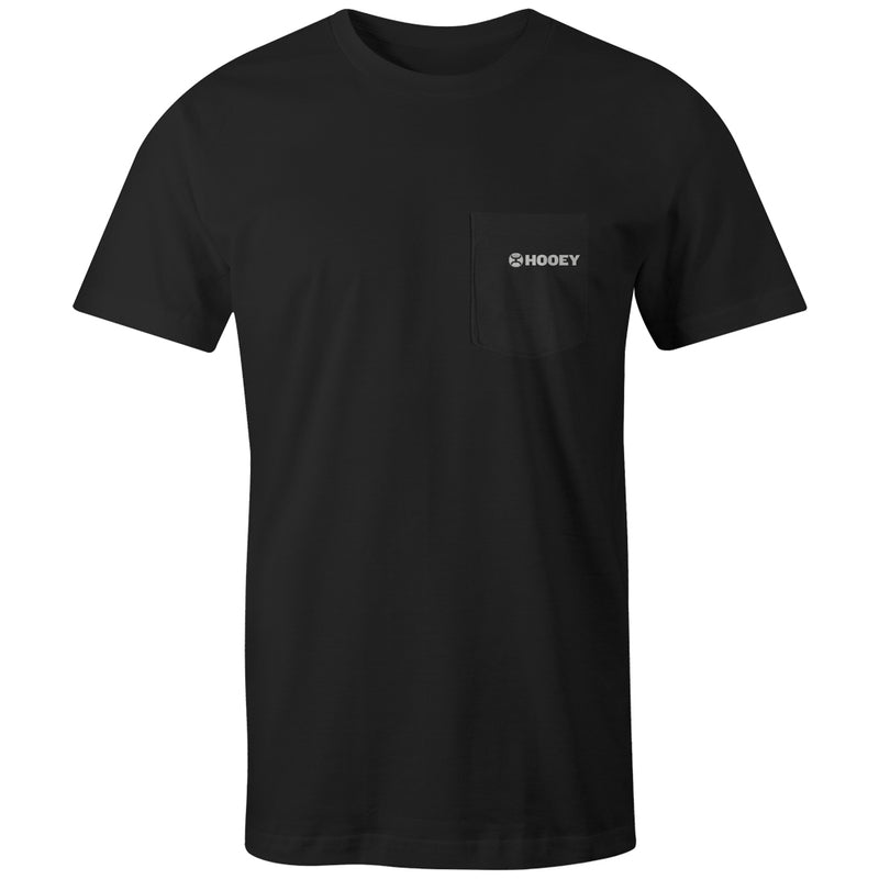 front of the Youth Zenith black tee with white Hooey logo