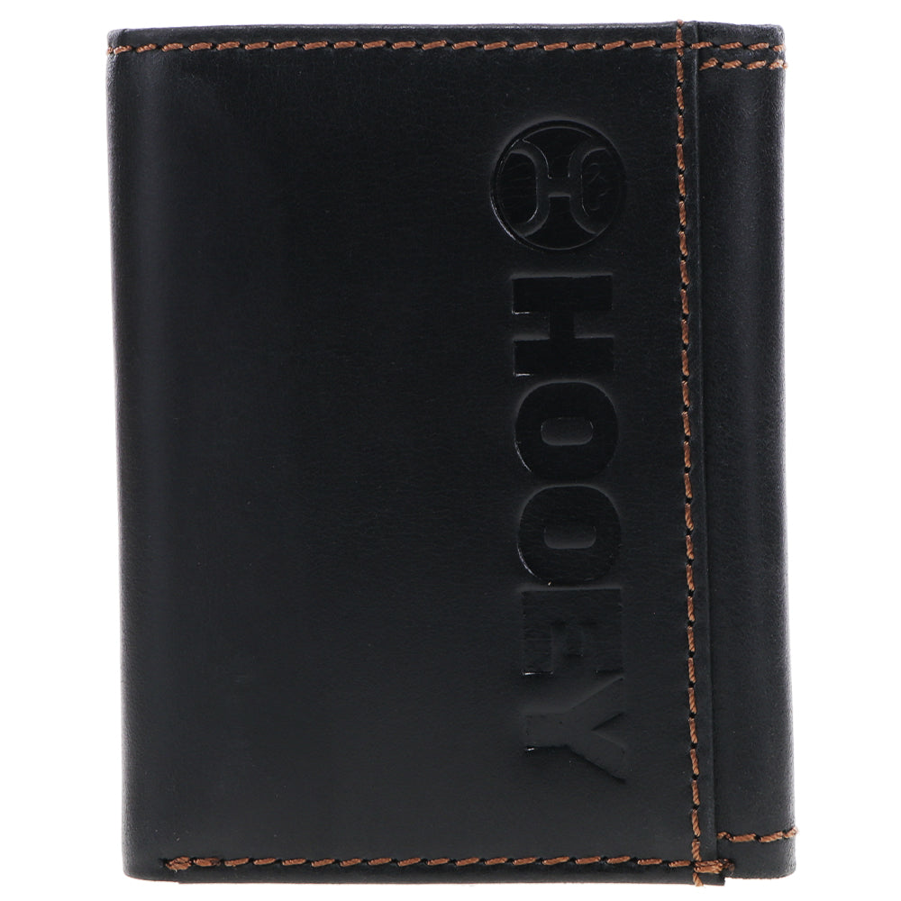 "Hooey Classic" Smooth Black Trifold Wallet