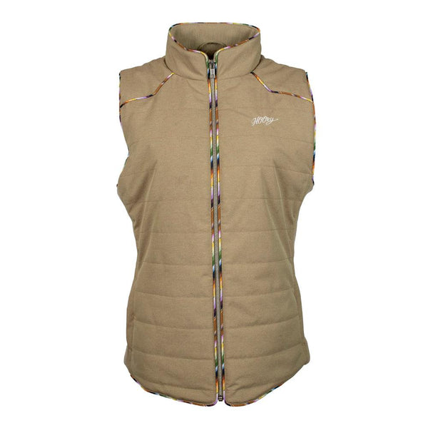 "Hooey Ladies Quilted Vest" Tan w/Serape Accents