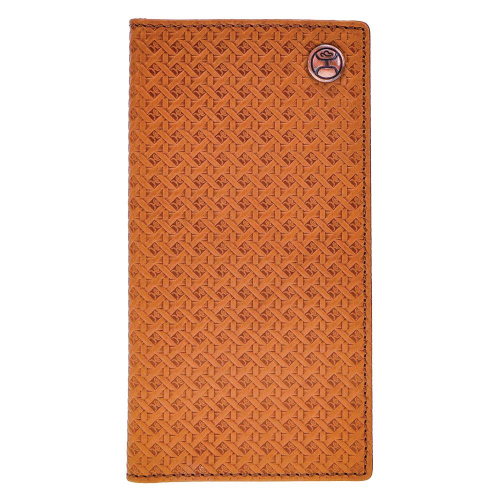 Hooey Tarlo Basket Weave Rodeo Wallet - Tan Leather With Serape Accent & Woven Liner