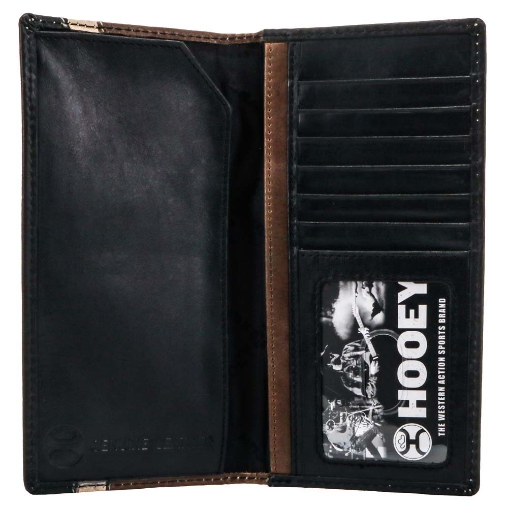 "Tonkawa" Rodeo Hooey Wallet Brown/Black w/ Ivory Aztec